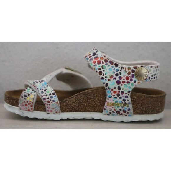 Birkenstock  Girls' Sz 24 US 6-6.5 White Taormina Mosaic Sandals - Picture 8 of 11